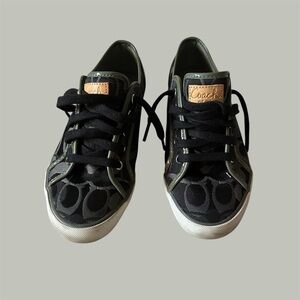 Coach Black and Olive Lace-Up Sneakers